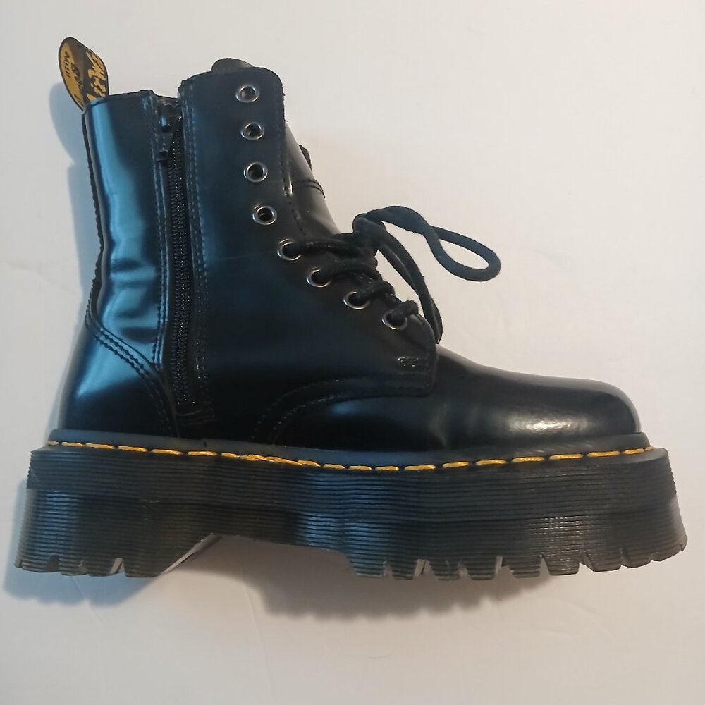 Dr. Martens Jadon Polished Smooth Leather Platform Boots Combat Women Size 5 - Picture 4 of 6